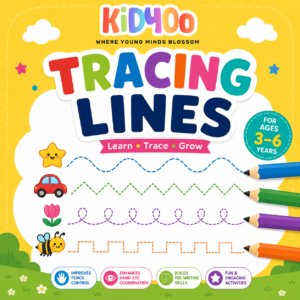 kidyoo tracing lines activity book for kids ages 3 6 | 100 pages of pre writing practice | fine motor skills & pencil control workbook