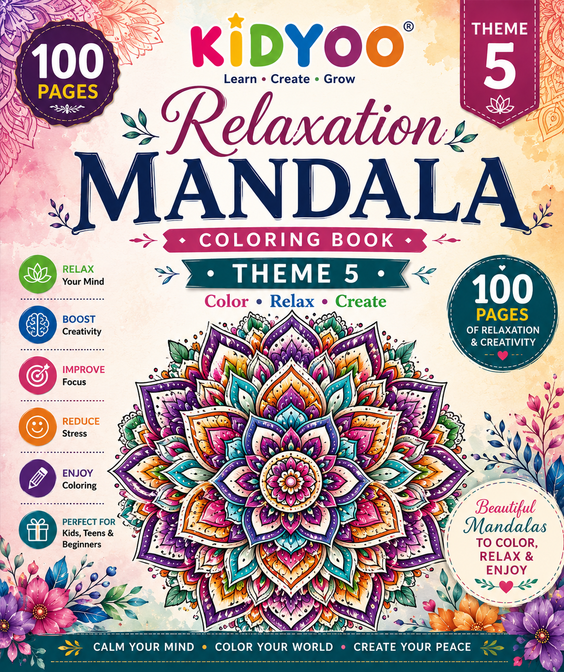 "relaxation mandala art – theme 1 50 unique mandala designs for mindful coloring, relaxation & creativity "relaxation mandala art – theme 1 50 unique mandala designs for mindful coloring, relaxation & creativity
