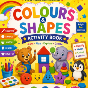 kidyoo premium colors & shapes activity workbook for kids age 2–5 years | 100+ pages | designed using preschool learning principles | color recognition, shape tracing, matching activities, visual learning, fine motor skills & school readiness