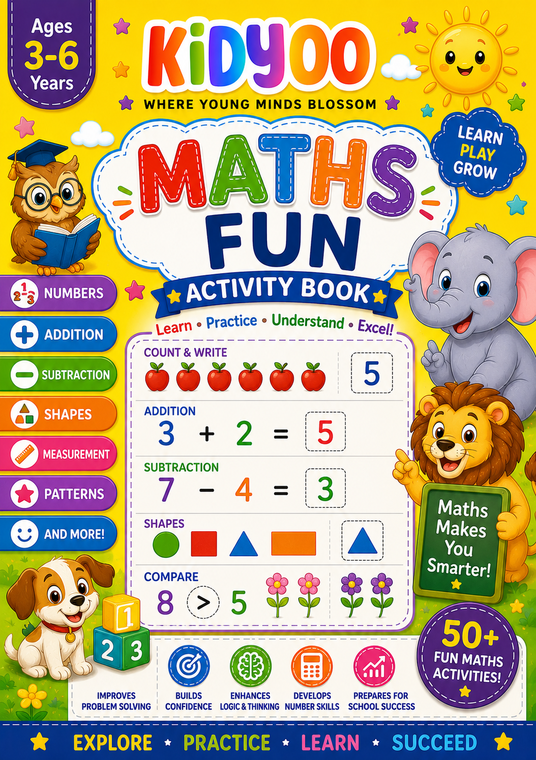 kidyoo premium maze activity book for kids age 3–6 years | 100+ maze challenges | easy, medium & hard mazes | designed using preschool learning principles | adventure mazes, problem solving, critical thinking, hand eye coordination & brain development kidyoo premium maze activity book for kids age 3–6 years | 100+ maze challenges | easy, medium & hard mazes | designed using preschool learning principles | adventure mazes, problem solving, critical thinking, hand eye coordination & brain development