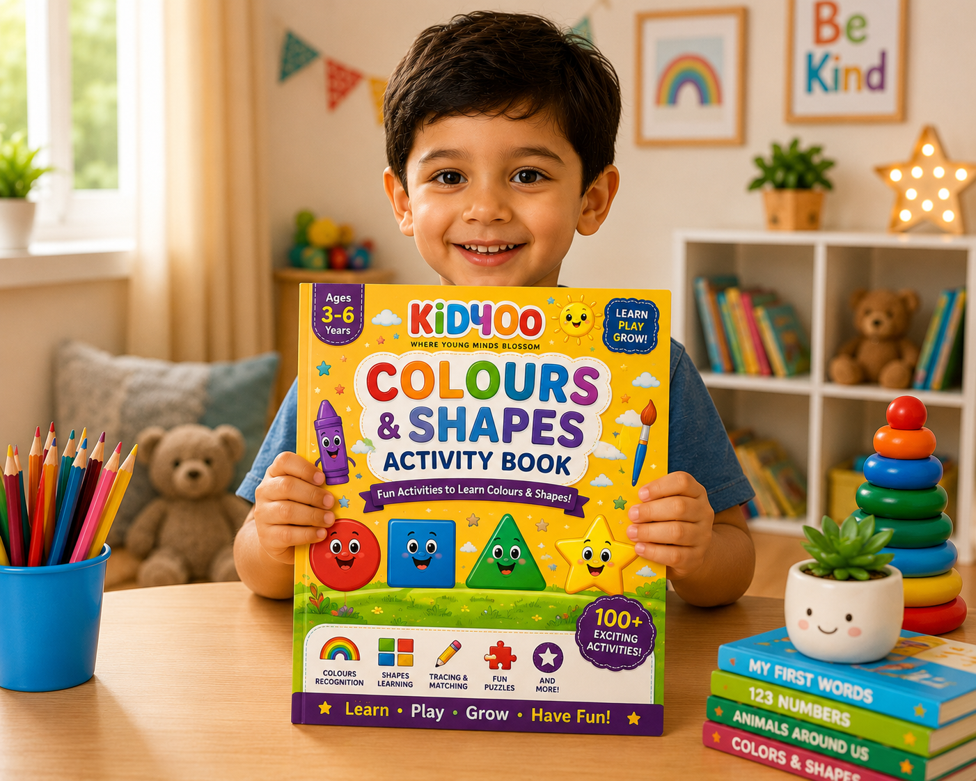 kidyoo premium colors & shapes activity workbook for kids age 2–5 years | 100+ pages | designed using preschool learning principles | color recognition, shape tracing, matching activities, visual learning, fine motor skills & school readiness kidyoo premium colors & shapes activity workbook for kids age 2–5 years | 100+ pages | designed using preschool learning principles | color recognition, shape tracing, matching activities, visual learning, fine motor skills & school readiness