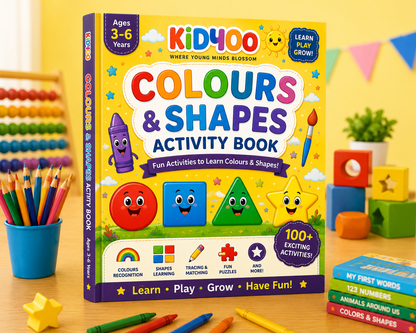 kidyoo premium colors & shapes activity workbook for kids age 2–5 years | 100+ pages | designed using preschool learning principles | color recognition, shape tracing, matching activities, visual learning, fine motor skills & school readiness kidyoo premium colors & shapes activity workbook for kids age 2–5 years | 100+ pages | designed using preschool learning principles | color recognition, shape tracing, matching activities, visual learning, fine motor skills & school readiness